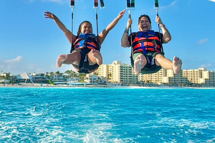 a parachute in the air